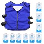 Abaodam Cooling Vest with 20 Ice Packs, Summer Waterproof Cooling Safety Vest Cooling Clothing Jacket with Pockets and Zipper For Outdoor Hiking Riding Fishing