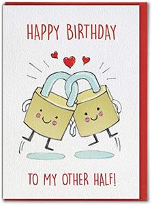 Brainbox Candy - Cute Birthday - 'To My Other Half!' - Birthday Cards For Him Her Boyfriend Girlfriend Husband Wife Partner