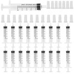 20PCS 5ML Plastic Syringes with Plugs Measuring Syringe No Needle Syringe Reusable 5ML Syringes Sterile Colostrum For Scientific Lab Baby Medicine Dispensing Liquid Measuring Watering Pet Feeding