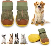 Dog Shoes for Small Dogs, Dog Boots & Paw Protectors for Hardwood Floors, Outdoor Dog Booties for Hot Pavement Winter Snow Hiking, Breathable Dog Shoes with Reflective Strips Size 1