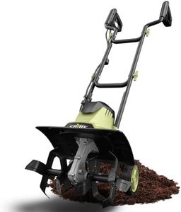 SOYUS 14 Inch Electric Tiller Cultivator 12 Amp Corded Tiller for Gardening, Garden Tiller with Folding Handle, 4 Steel Tines Wheeled Rototiller for Lawn Yard Soil Tilling