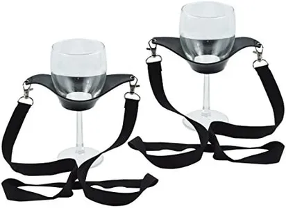 Fairly Odd Novelties Wine Glass Lanyard, Black, Set of 2 Funny Drinking Lifehack Gag Gift