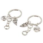 Partners in Crime Keychain for 2 Matching Heart Keyring Set 2 Friendship Split Heart Holder for Best Sister Family Keyrings