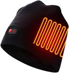 Autocastle Men Women Rechargeable Electric Warm Heated Hat Winter Battery Heat Skull Beanie