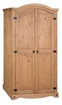 Corona Wardrobe 2 Door Arch Top Double Solid Pine Bedroom