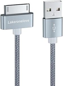 Lakeronelove Cavo iPhone 4, 30-Pin USB Sync e Nylon Cavo di Caricamento Compatibile con iPhone 4s / 4 / 3G / 3GS, Compatibile con Pad 1 2 3 e Pod