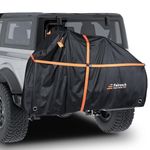 Faireach 800D Waterproof Bike Cover for Transport on Rack, Outdoor Bicycle Cover for 2 Bikes with Straps & Storage Bag, Windproof Heavy Duty Bike Covers for Rear Car Hitch Travel Storage