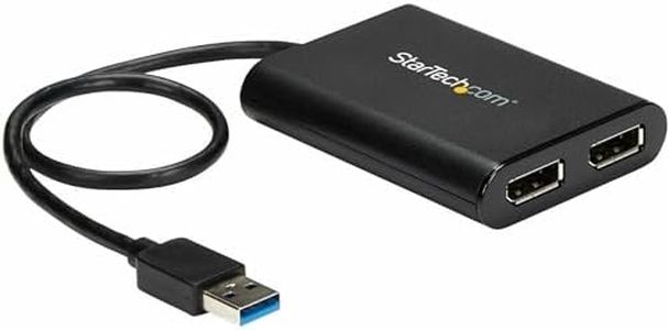 StarTech.com USB 3.0 to Dual DisplayPort Adapter 4K 60Hz, DisplayLink Certified, Video Converter with External Graphics Card - Mac & PC (USB32DP24K60)