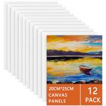 Canvases for Painting 8''x10'' -12 Packs, Blank Pre Stretched Canvas Boards Artist Painting Stretcher, 100% Cotton for Acrylic, Oil Paint & Media Projects, Art Supplies for Kids, Professionals, Artists, Beginners, Hobby Painters