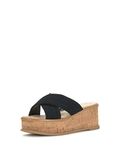 Jessica Simpson Women's Ediza Platform Sandal Wedge, Black Crochet, 5 UK