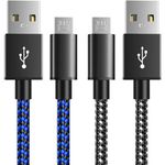 2 Pack PS4 Controller Charging Cable Nylon Braided Extra Long Micro USB 2.0 High Speed Data Sync Compatible for Playstaion 4 Slim/Pro, Xbox One S/X