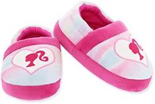 Barbie Rainbow Little Girls Plush Aline Slippers (Pink, 2-3 M US Little Kid)