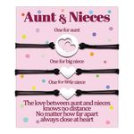 Aunt 2 Niece Bracelets Gifts Auntie and Two Nieces Matching Bracelet Gift for Aunty and Me Bracelets Mothers Day Gifts Women Love Heart Jewelry Birthday Valentines Day Gift Ideas Adjustable Set for 3 PCS