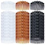 Cinaci 30 Pieces Clear White Brown Black Water Wave French Twist Hair Side Combs with 11 Teeth Bridal Wedding Veil Combs Accessories for Women Girls