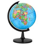 32CM Educational World Globe, Classroom Decorative Large Earth Globe for Students & Geography Teachers, 360° Rotating Interactive Globe with World Map&Stand-Learning Accessories & Educational Toys