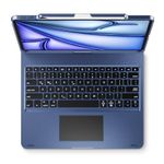 edaiser Swivel Keyboard Case for Apple iPad Pro 12.9 inch 6th Generation 5th 4th 3rd Gen; Wireless Rotatable Cover with Pencil Holder, Multi-Touch Trackpad, Backlit, Metallic Blue