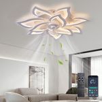 Depuley Ceiling Fans with Lamps，32" Reversible Quiet Smart Ceiling Fan with Dimmable，Remote Control Ceiling Fan for Bedroom，Living Room，Kids，6-Speed, 3 Colors Change，Timer，White