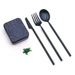 Outlery | Portable & Reusable Stainless Steel Travel Cutlery Set - Includes Travel Case for Easy Transport