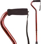 DMI Adjustable Designer Cane with Offset Handle, Comfort Grip and Strap, Copper Swirl