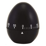 Chef Aid 60 Minute Egg Shaped Timer, In a Black Colout with clear and easy to read White Markings, Perfect for Kitchen use and ideal for many tasks around the home