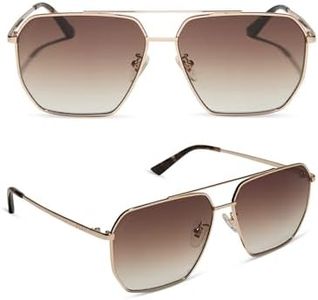 DIFF Berkely Designer Oversized Polarized Sunglasses for Women UV400, Gold