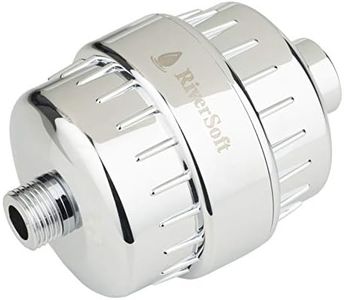 RiverSoft Bliss 15 shower and tap filter for high hardness | Water softener for bathroom | Hard water filter for tap (Chrome)