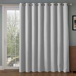 Rose Home Fashion RHF Wide Thermal Blackout Patio Door Solid Curtain Panel (Greyish White, 100 x 96 Inch)