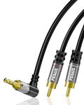 FEDUS L-Shape Aux to RCA Cable 1.5M RCA to 3.5mm Cable Double Shielded Oxygen-Free Copper RCA to 3.5 mm male 3.5mm to RCA Cable,RCA to Aux Cable,RCA to RCA cable for Smartphones,MP3,Tablets, Speakers