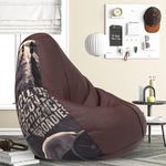 ComfyBean Bag with Beans Filled 4XL- Official: Roadies Bean Bags - for Adults - Max User Height : 5.5-6 Ft.-Weight : 70-99 Kgs(Model: Roadies-Artwork 15 - Brown)