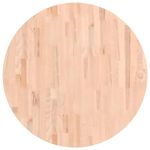 vidaXL Solid Beech Wood Round Table Top - Natural Durable Coffee Table Replacement, Easy to Clean, Unique Grain Pattern, 80cm Diameter.