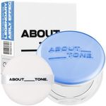 ABOUT TONE Air Fit Powder Pact 8g - Makeup Fixing Pressed Powder Compact with Mirror and Puff Airy & Light Texture Face Blur Setting Finishing Translucent Sebum Control Lightweight Vegan Formula K-Beauaty