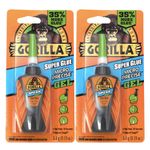 Gorilla Micro Precise Super Glue Gel, Cyanoacrylate Glue, Fast Setting, Precise Dispensing Tool, Anti-Clog Cap, Clear, 5.5g, (Pack of 2)