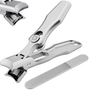 XGIZMOO Nail Clippers for Men Thick Nails,Large Wide Jaw Opening Toe Nail Clippers for Seniors,Long Handle Catcher Heavy Duty Stainless Steel Portable Ultra Sharp Nail Clipper