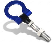 CARIZO Universal Car Front Bumper Screw-on Tow Hook Aluminium Tow Hook Front Rear Racing Style (Color – Blue) Compatible with All Cars, SUVs & Trucks