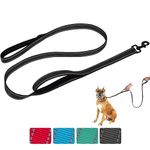 Aepeasti Dog Leash for Medium to Large Dogs with Two Padded Handles 5FT/6FT, Double Handle Dog Leash, Reflective Training Lead, Durable Traffic Leashes(6FT,Black)