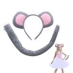 MIVAIUN 2 Pieces Cute Mouse Dress Up Set，Mouse Costume Set,Mouse Headband and Tail, Animal Costume Accessories for Kids' Cosplay Set Birthday Party Children's Day Costume Party (2 PCS)