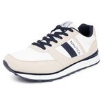 Nautica Men's Casual Lace-Up Walking Shoe, White Navy Grey-outfall 3, 8 UK