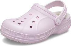 Crocs Unisex-Child Ralen Lined Clogs | Fuzzy Slippers, Ballerina Pink/Oatmeal, 12-13 Little Kid