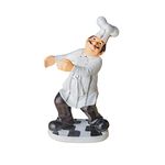 Nestasia Black and White Artisanal Resin Funny Table Chef Décor Showpiece for Dining Table, Centre Table, Kitchen Rack, Home Décor|Smooth Finish, Perfect for Gifting (9.4 Inch)