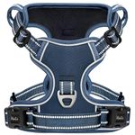 HEELE Dog Harness for Medium Dogs No Pull Dog Vest Harness with Soft Padded Handle Reflective for Outdoor Training, Royal Blue, M