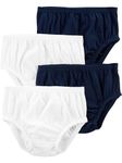 Simple Joys by Carter's Baby Girls' 4-Pack Diaper Covers, Navy/White, 3-6 Months