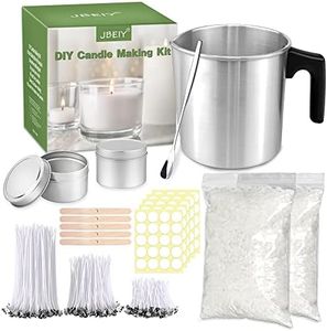 JBEIY Kit per fare Candele Fai Da Te, Set con Cera Soia, Stoppini, Adesivi, per Adulti Principianti
