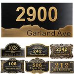 Personalized House Address Plaque 12" Cast Numbers for Outside Custom Street Name Address Sign Plate Vintage for Mailbox Door Room Classic Wall Outdoor Antique Brass