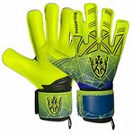 Keeperking Unisex Goalkeeper Football Gloves for Adults, Children, Teenagers with and without Finger Protection, Removable Fingersave, 4 mm (6, Yellow)