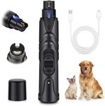 Gagaciso Dog Nail Grinder, Professional Pet Nail Grinder with LED Light, 2-Speed Rechargeable Electric Nail Grinder 3 Ports Super Quiet Dog Nail Trimmer for Small Medium Large Dogs & Cats(Black)