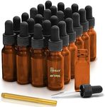 CULINAIRE Glass Dropper Bottle Amber Glass Eye Dropper Bottles for Essential Oil Serum and Liquid Extract with Glass Eye Droppers and Gold Glass Pen, 1oz, Pack of 24