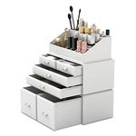 Readaeer Makeup Cosmetic Organizer Storage Drawers Display Boxes Case 6 Drawers （White）