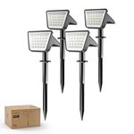 Philips 4 Packs Solar Spot Lights Outdoor Waterproof, 28 LED 7500K Solar Powered Landscape Pathway Lights, Dusk to Dawn Solar Spotlights for Garden, Yard, Lawn, Walkway, Driveway