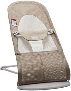 BabyBjörn Bouncer Balance Soft, Light Grey Frame, Mesh, Gray Beige/White (005144US)