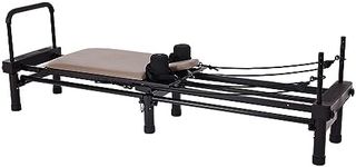 AeroPilates Reformer - Pilates Reformer Workout Machine for Home Gym - Cardio Fitness Rebounder- Up to 300 lbs Weight Capacity, Gray